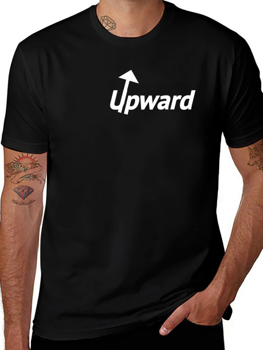 Upward Graphic Tee - Black Cotton Casual