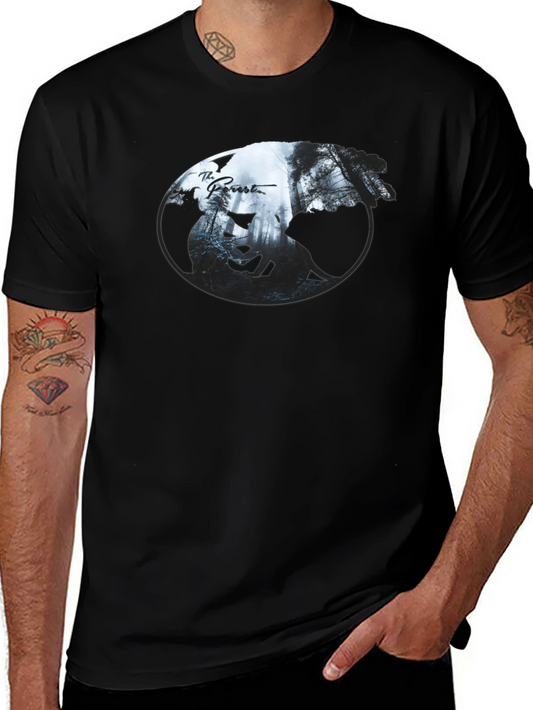 The Forest Yin Yang Graphic Black T-Shirt