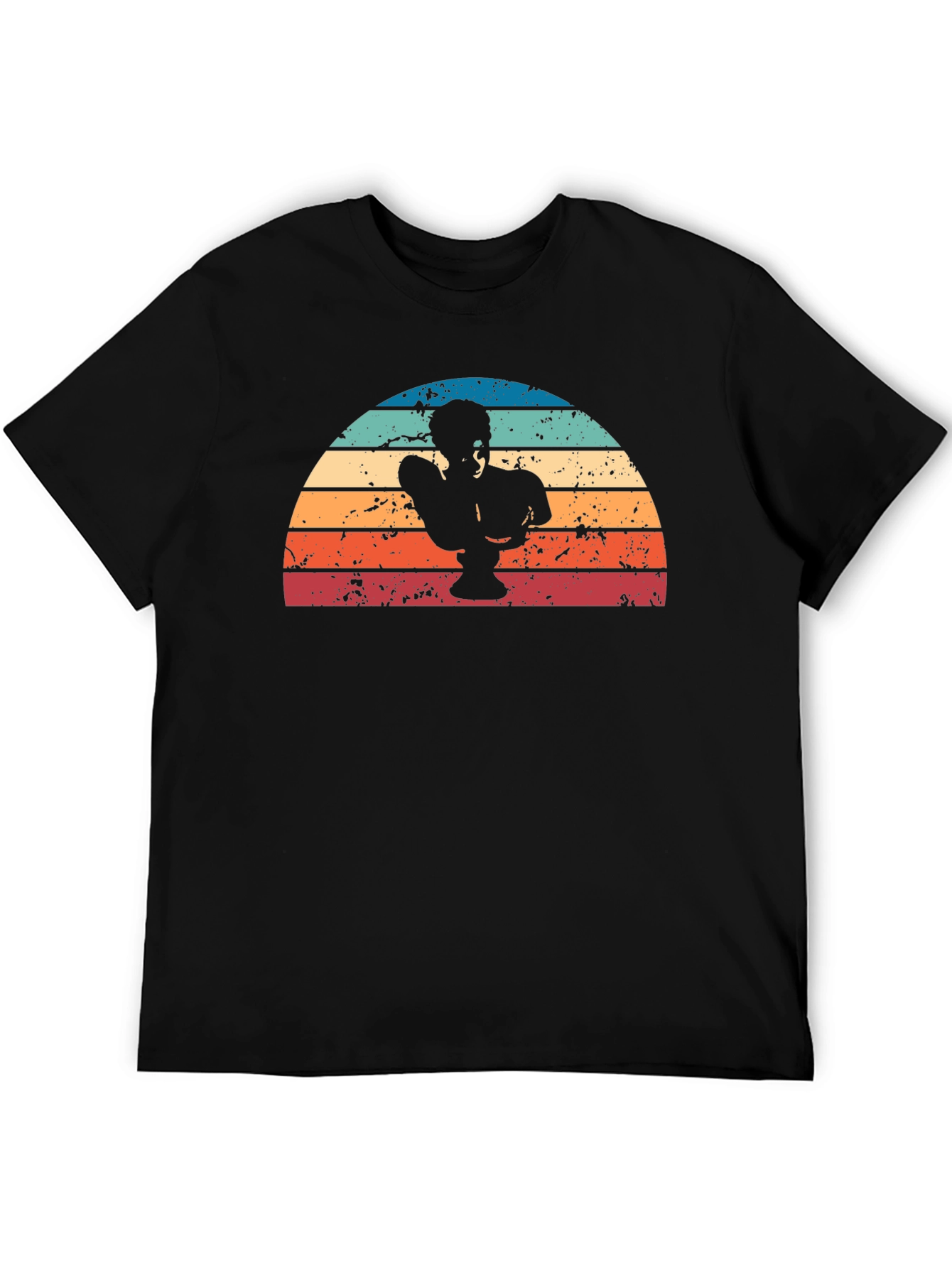 Retro Sunset Statue T-Shirt - Cool Graphic Tee