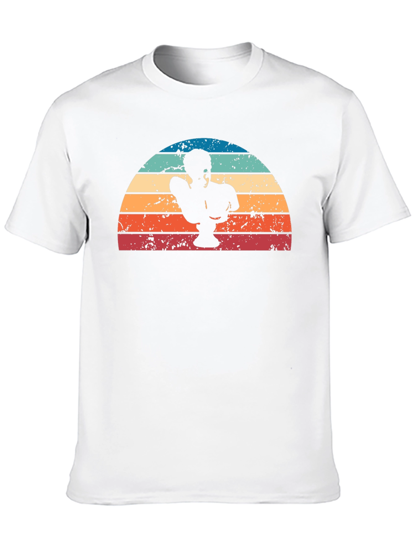 Retro Sunset Statue T-Shirt - Cool Graphic Tee