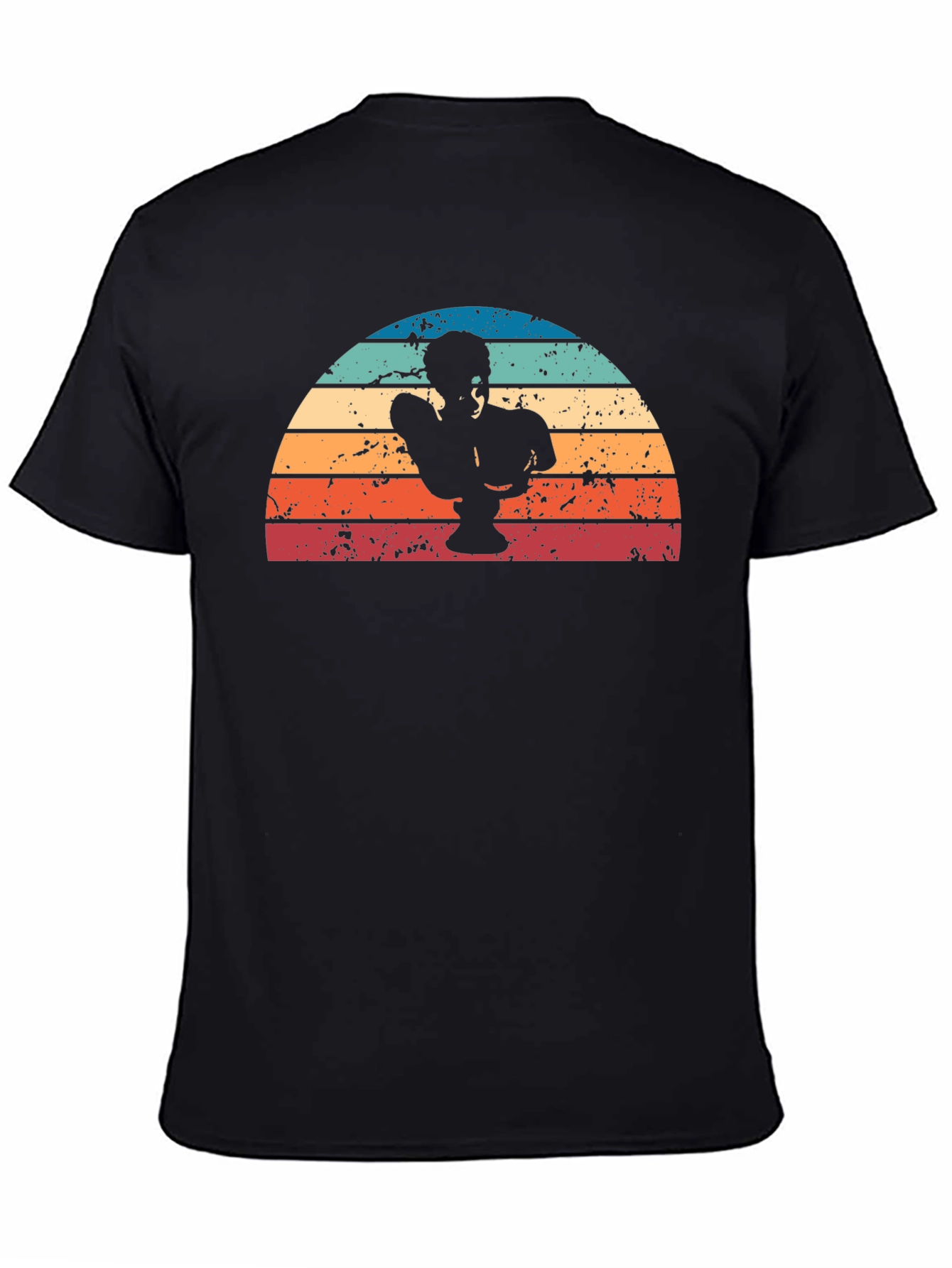 Retro Sunset Statue T-Shirt - Cool Graphic Tee