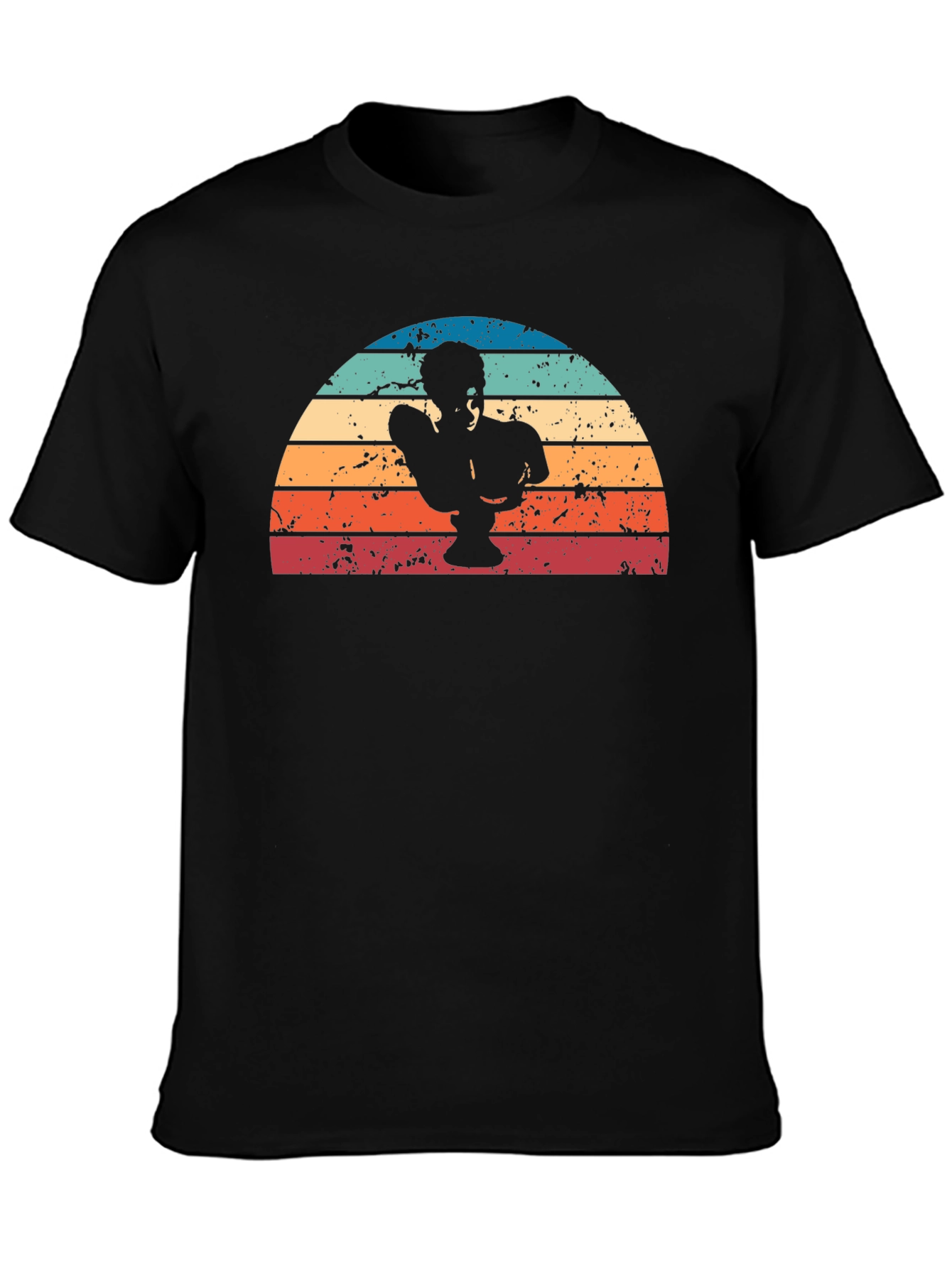 Retro Sunset Statue T-Shirt - Cool Graphic Tee