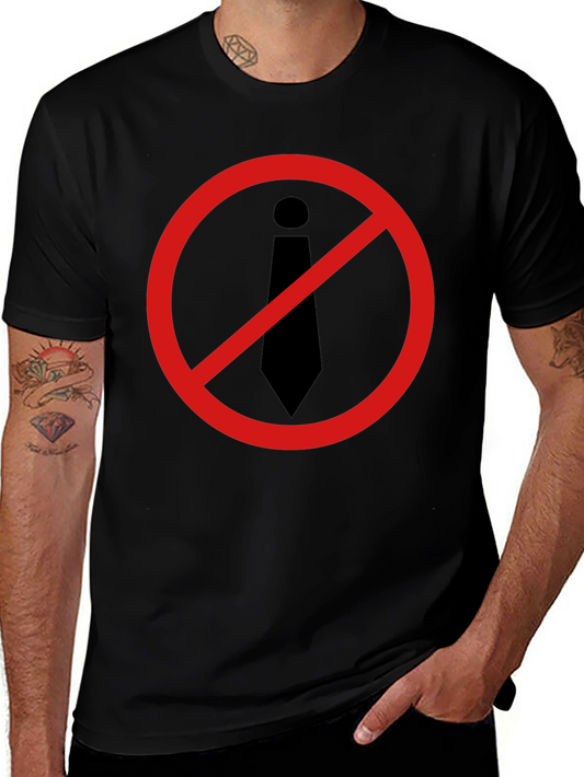 Anti-Tie Black T-Shirt - Office Rebellion!