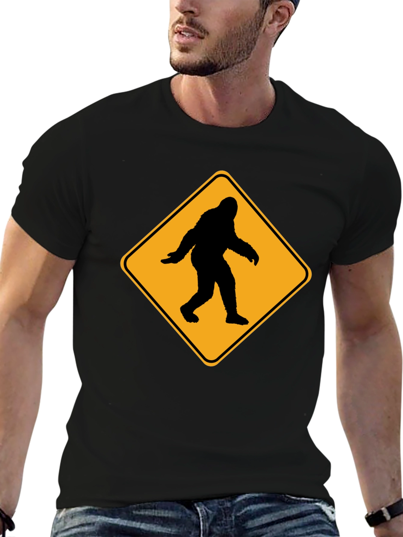 Sasquatch Crossing T-Shirt - Funny Bigfoot Warning Tee