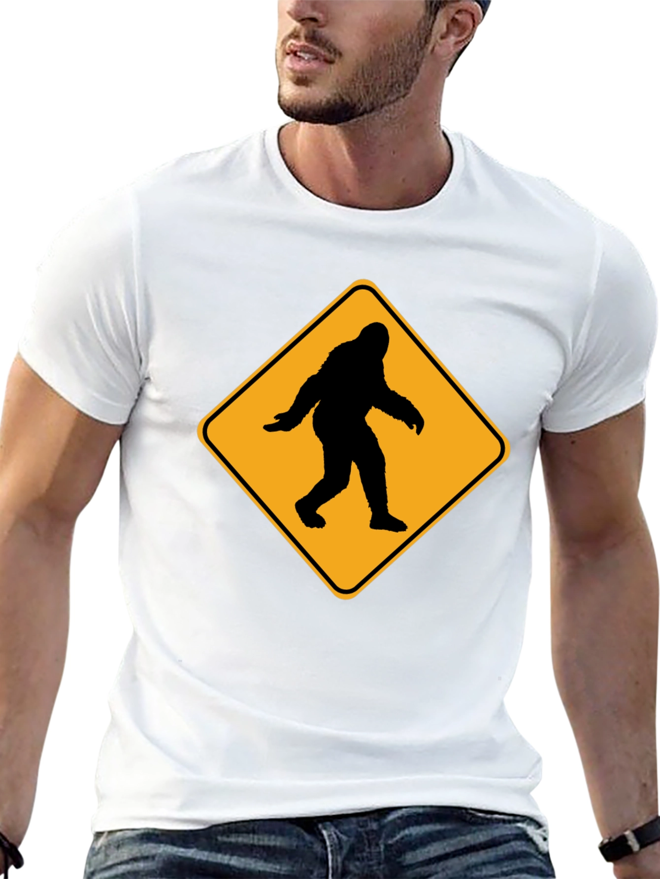 Sasquatch Crossing T-Shirt - Funny Bigfoot Warning Tee