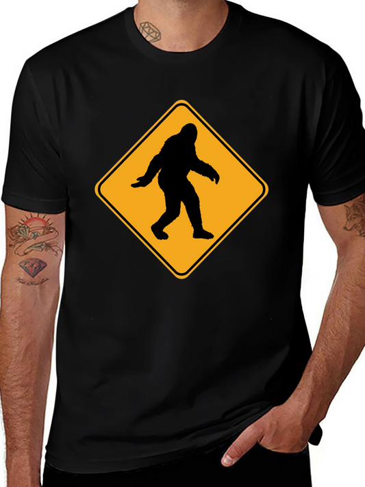 Sasquatch Crossing T-Shirt - Funny Bigfoot Warning Tee
