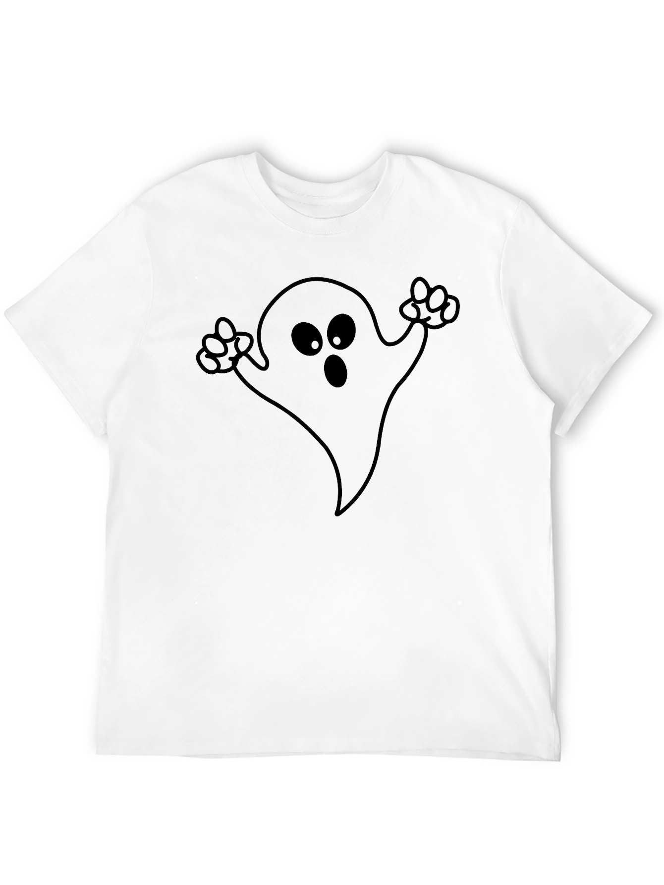 Spooky Ghost Graphic Black T-Shirt - Halloween Apparel