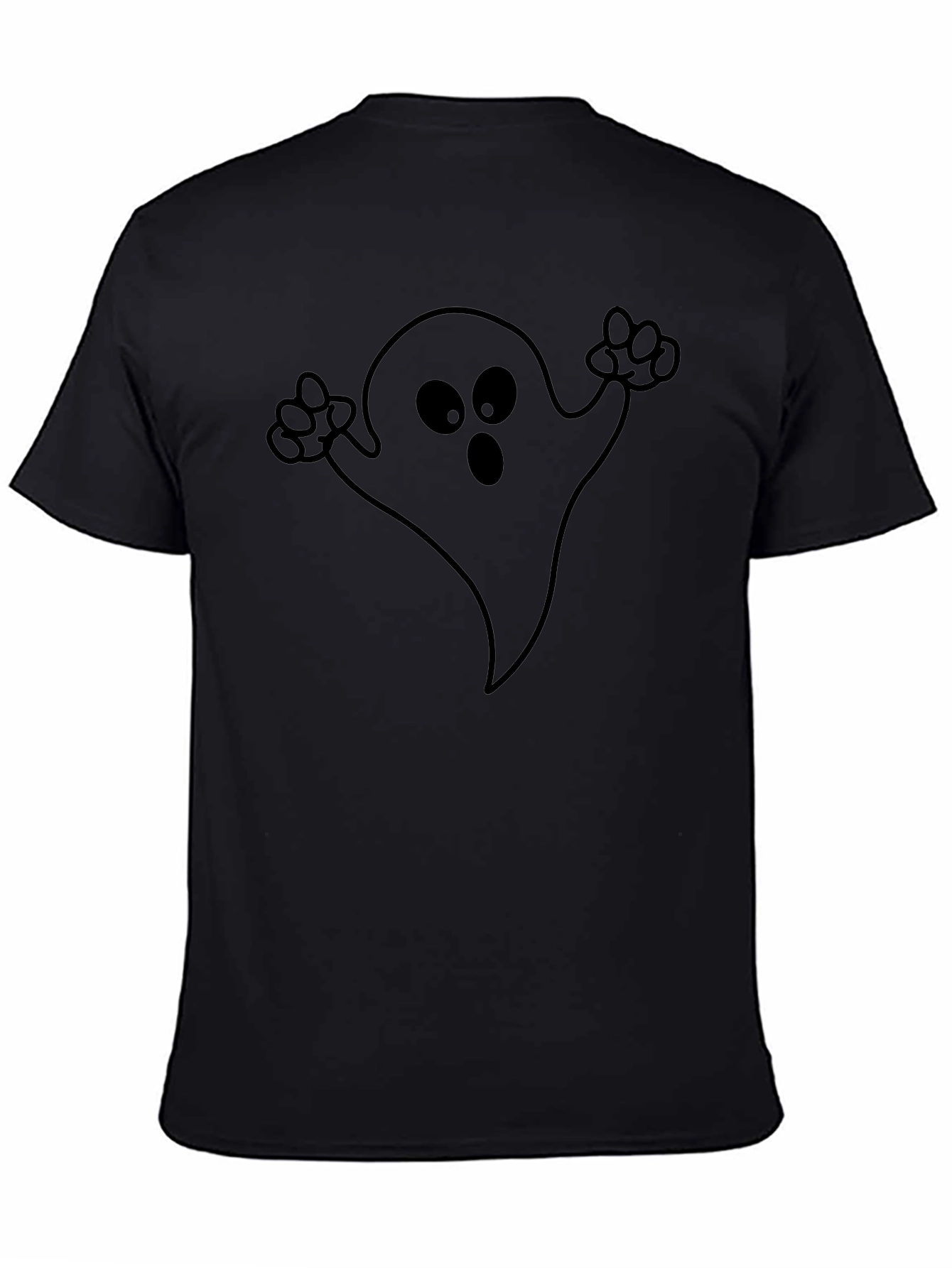 Spooky Ghost Graphic Black T-Shirt - Halloween Apparel