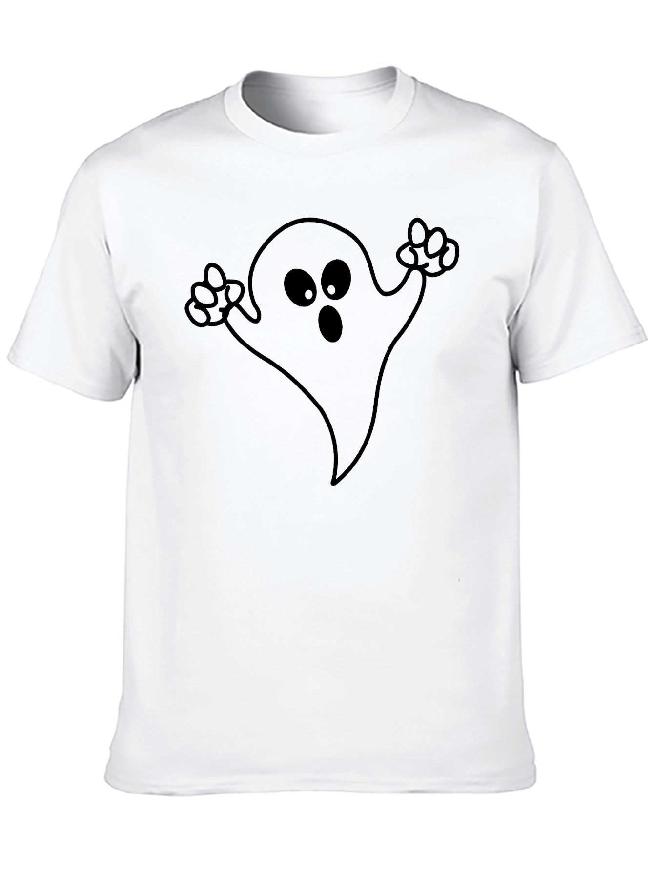 Spooky Ghost Graphic Black T-Shirt - Halloween Apparel