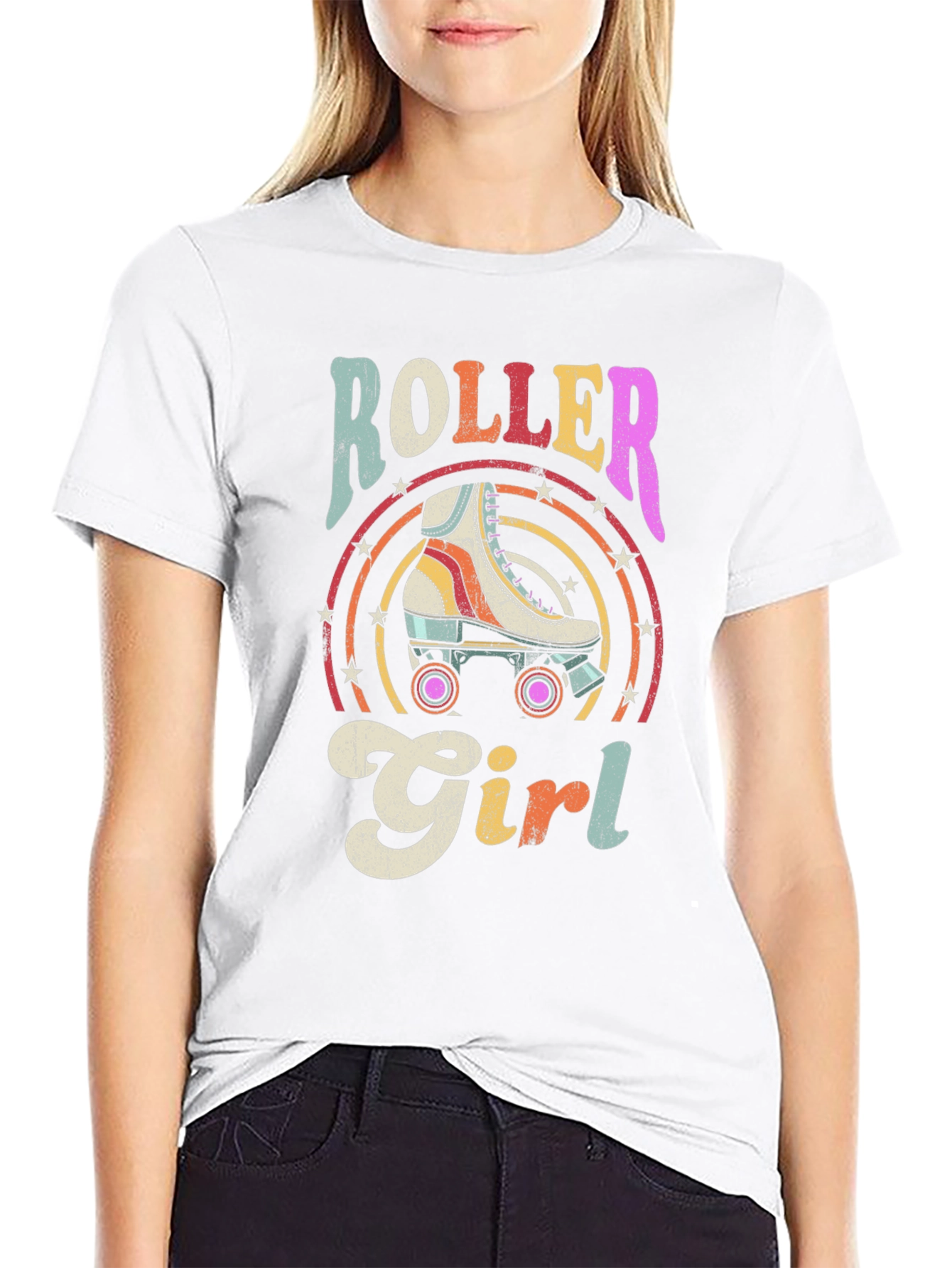 Retro Roller Girl Graphic Tee