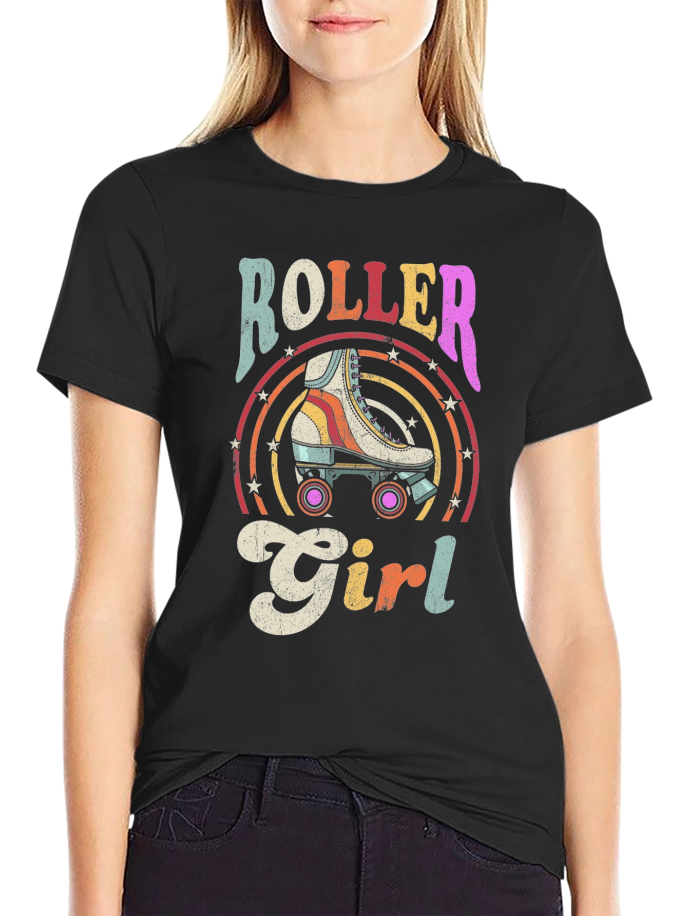 Retro Roller Girl Graphic Tee