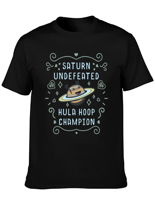 Saturn Hula Hoop Champion Black T-Shirt