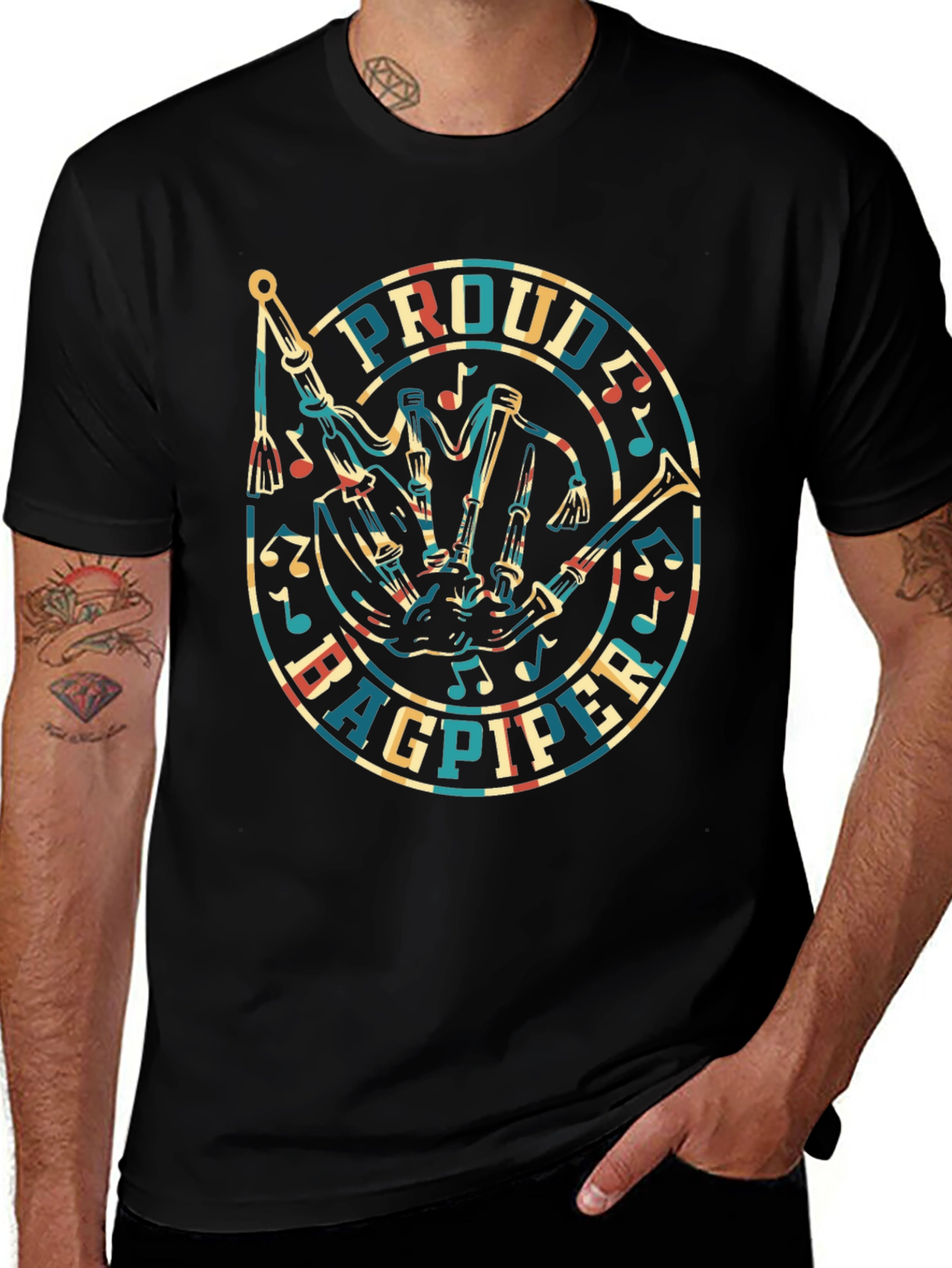 Proud Bagpiper T-Shirt - Unique Music Design