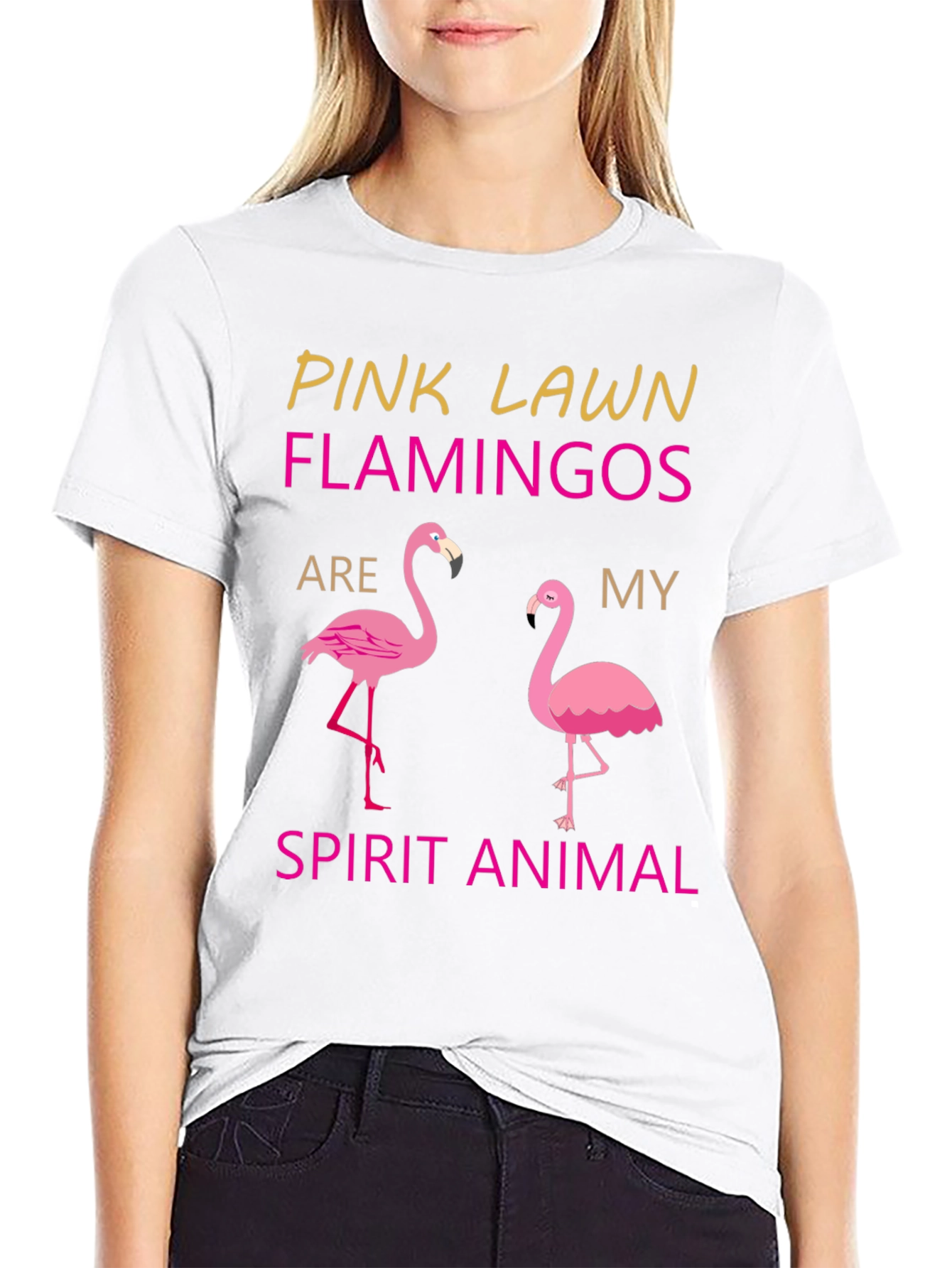 Pink Lawn Flamingos Spirit Animal T-Shirt