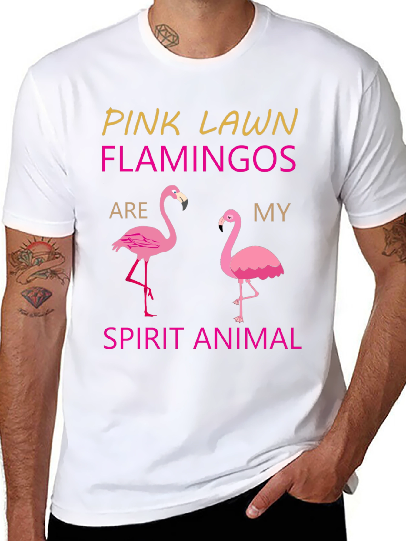 Pink Lawn Flamingos Spirit Animal T-Shirt
