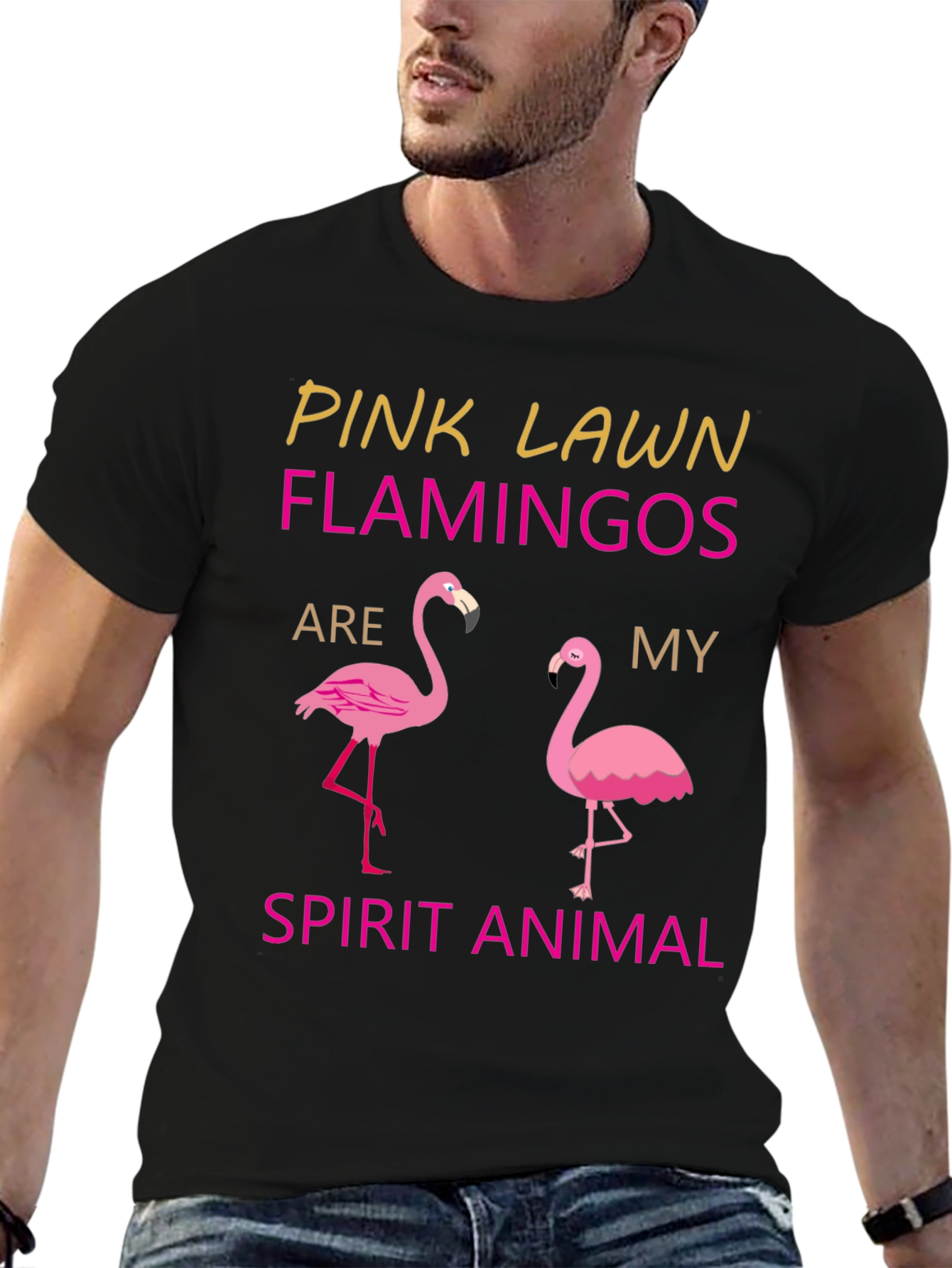 Pink Lawn Flamingos Spirit Animal T-Shirt