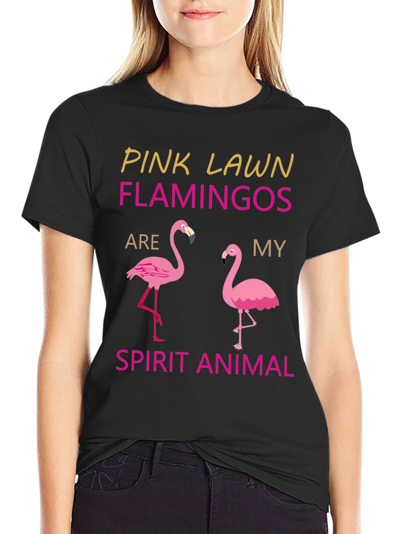 Pink Lawn Flamingos Spirit Animal T-Shirt