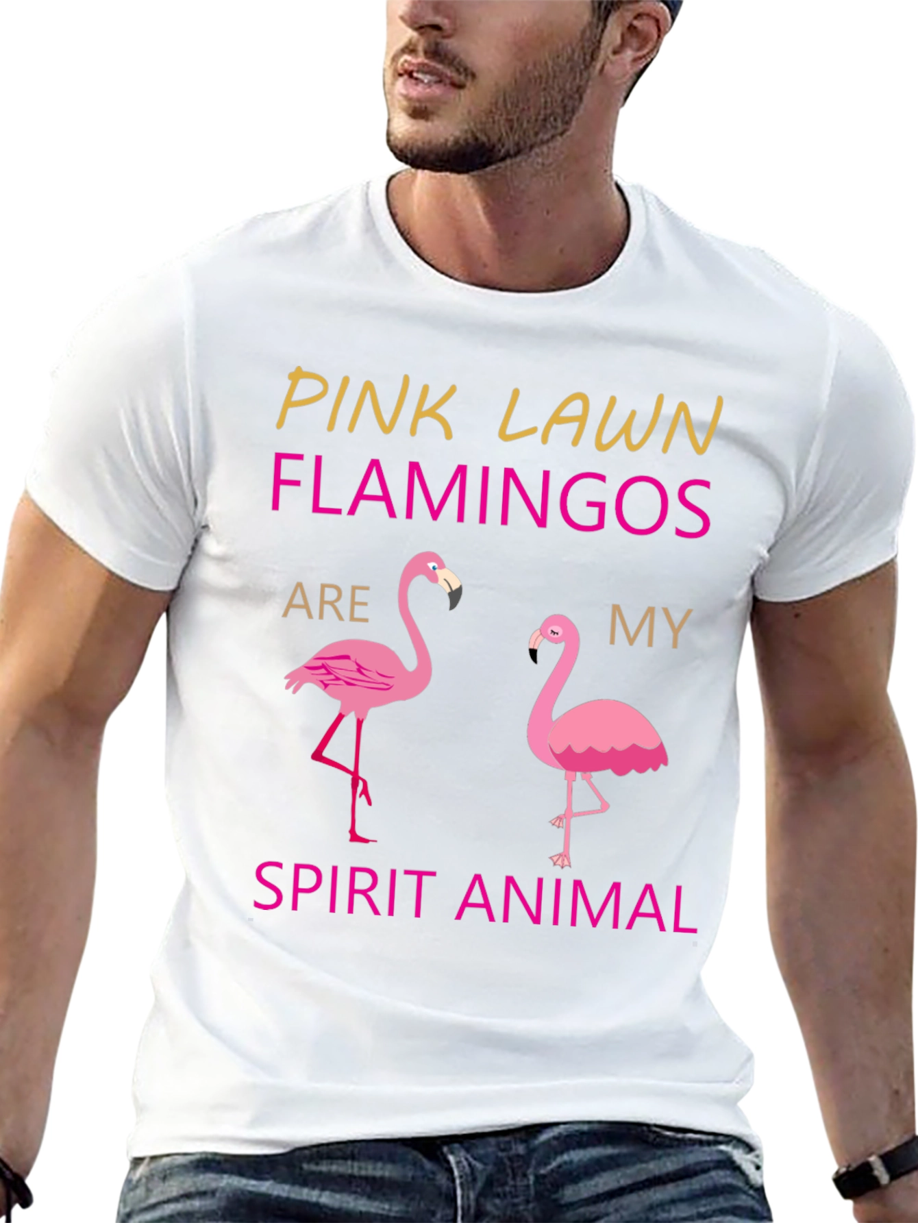 Pink Lawn Flamingos Spirit Animal T-Shirt