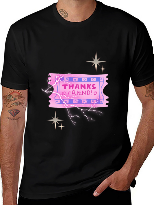 Thanks Friend Graphic Tee - Black