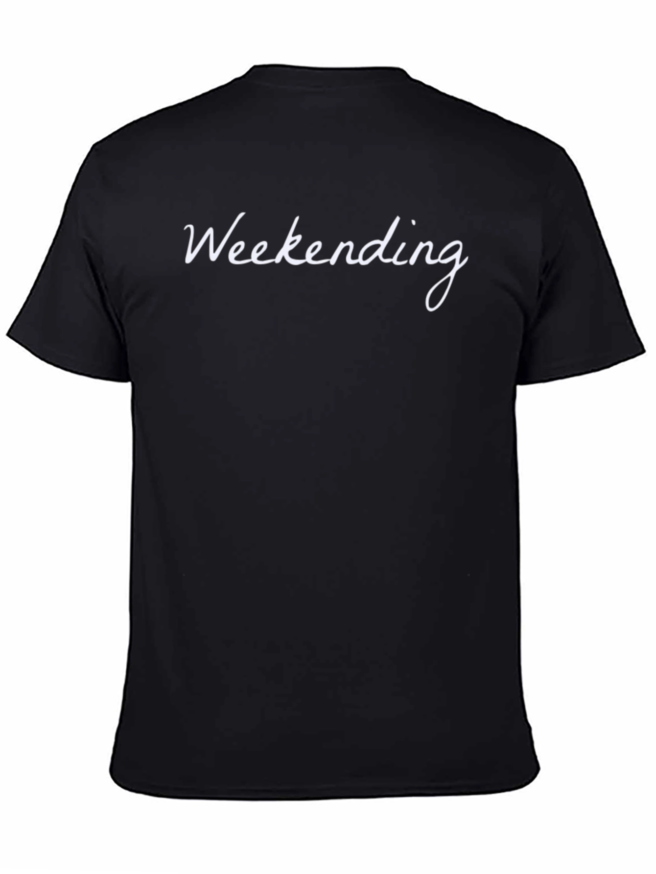 Weekending Black Tee - Relaxed Weekend Vibes