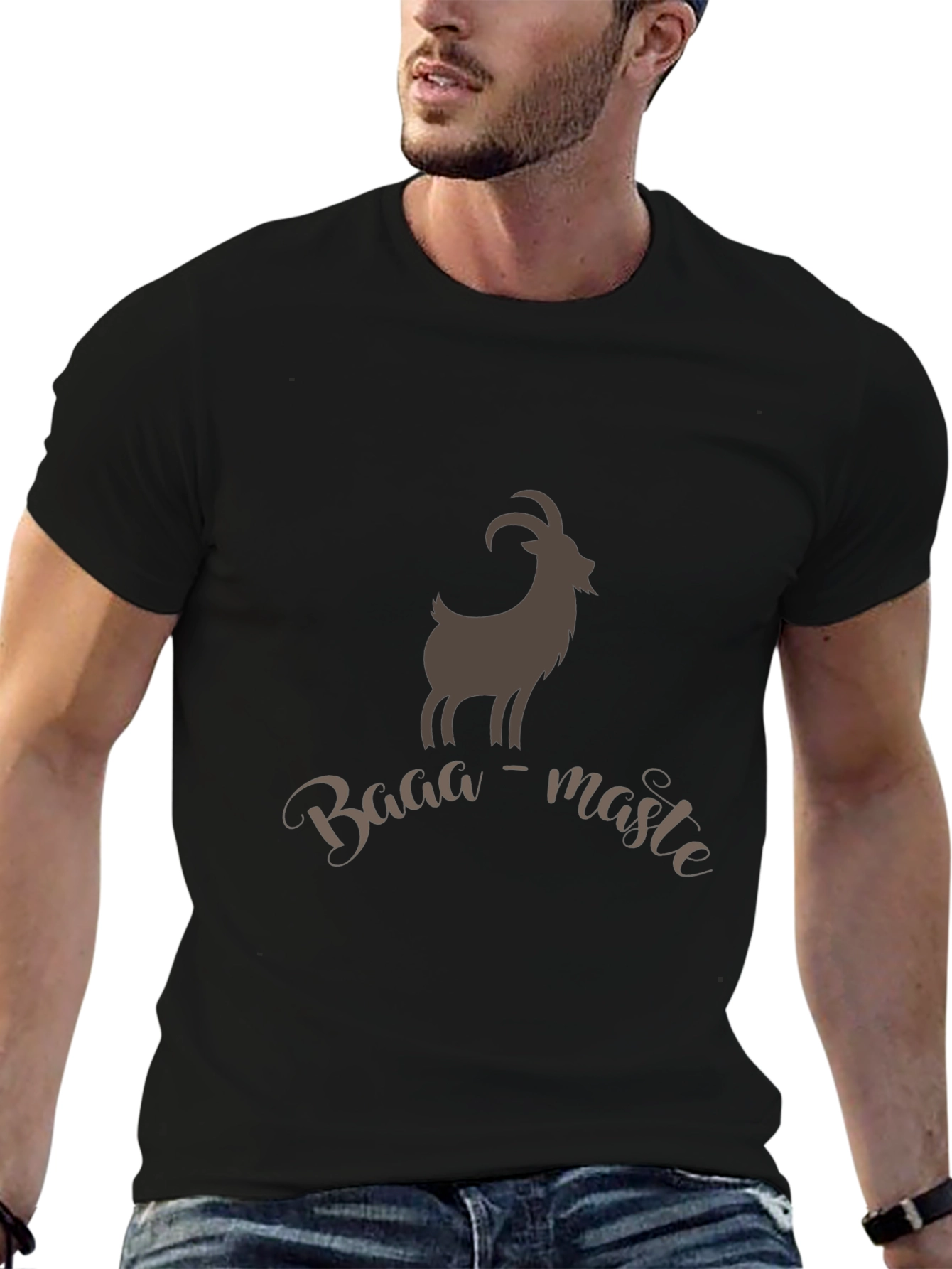 Baaa-maste Goat Tee - Soft Black Cotton T-Shirt