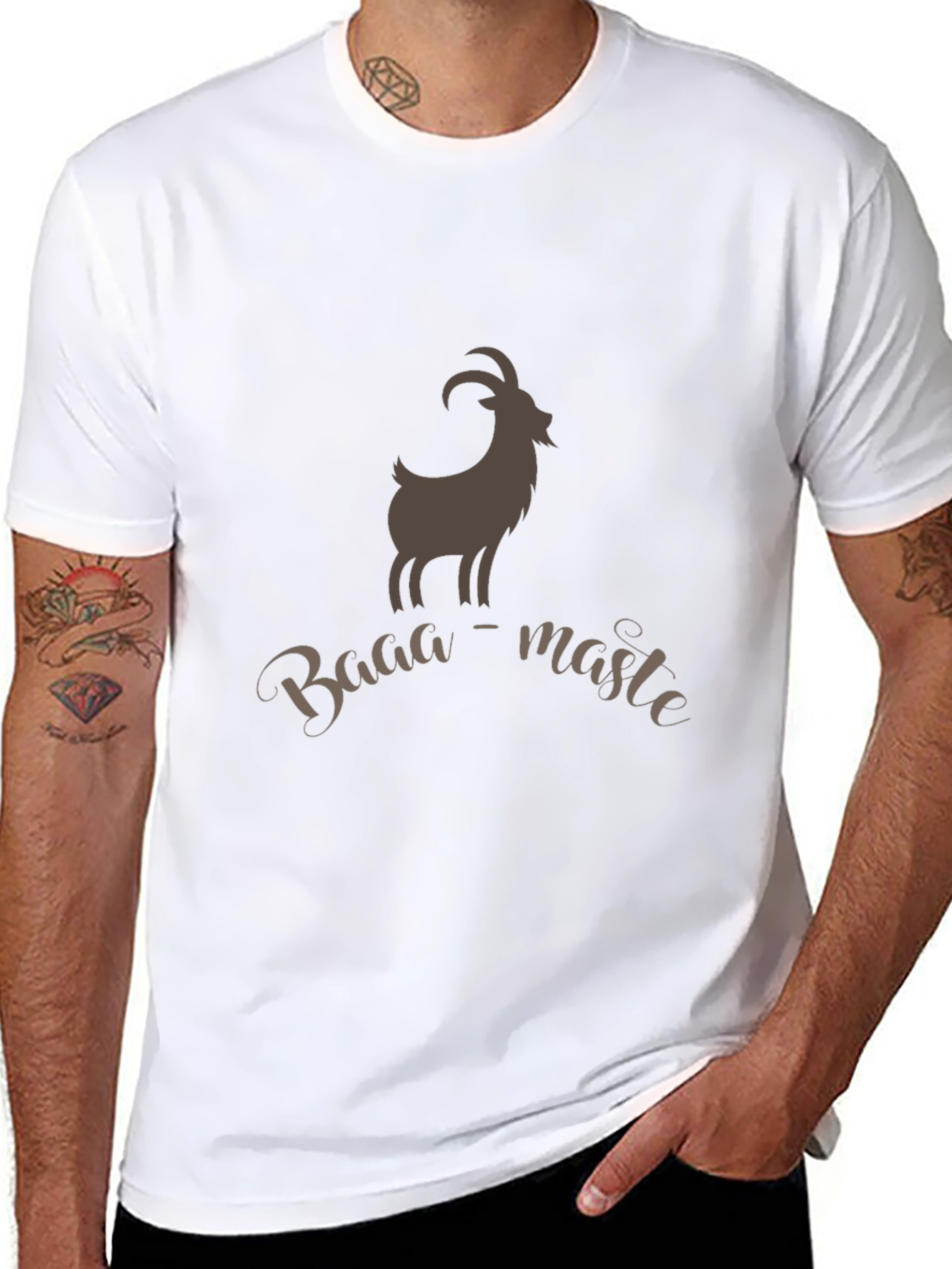 Baaa-maste Goat Tee - Soft Black Cotton T-Shirt