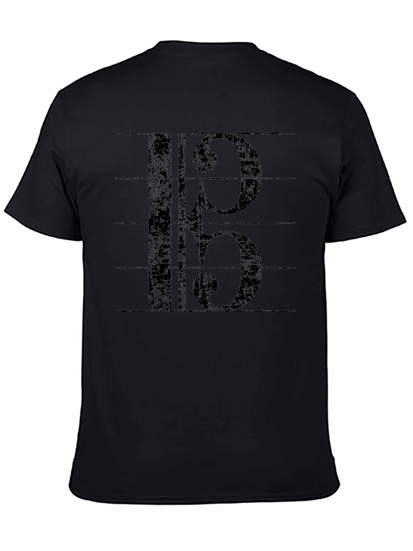 Bass Clef Music T-Shirt - Black Graphic Tee