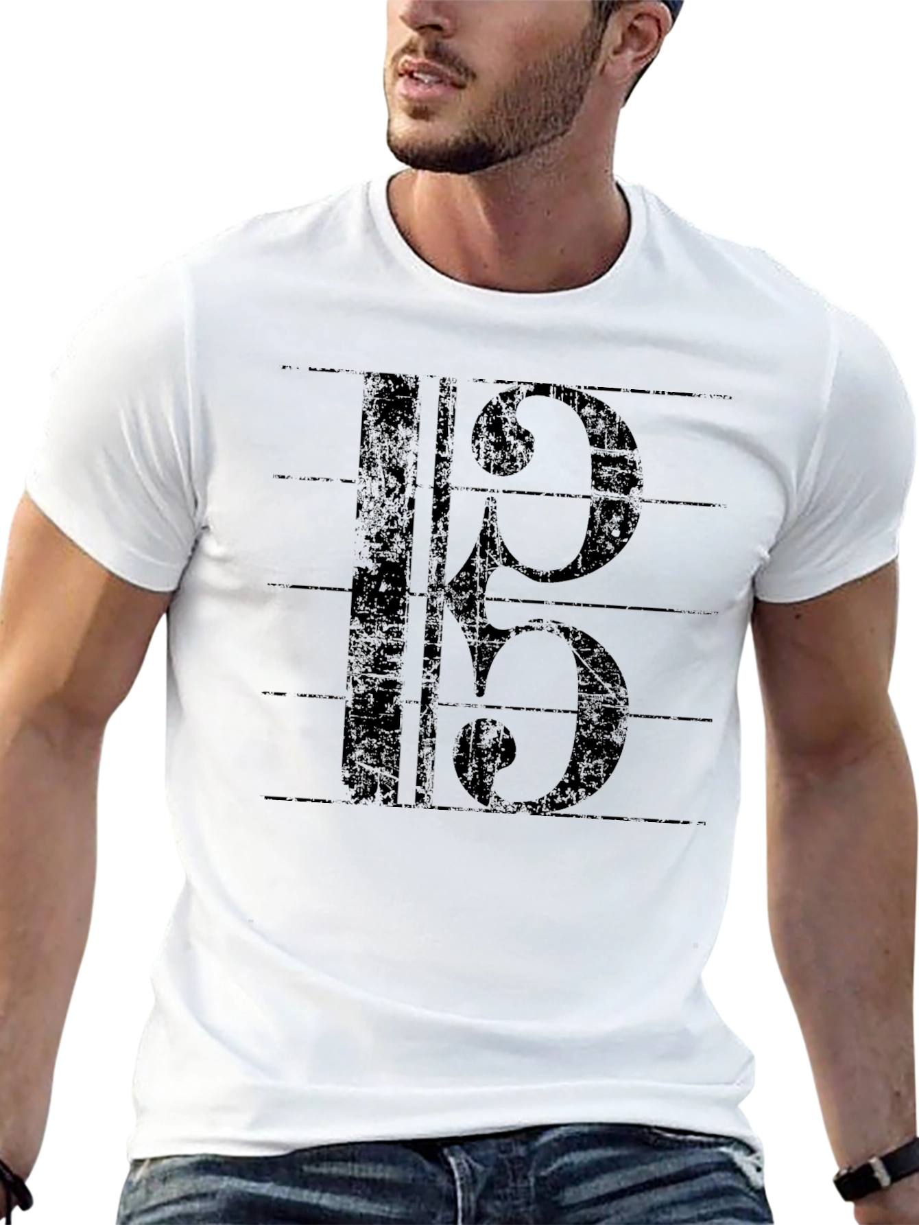 Bass Clef Music T-Shirt - Black Graphic Tee