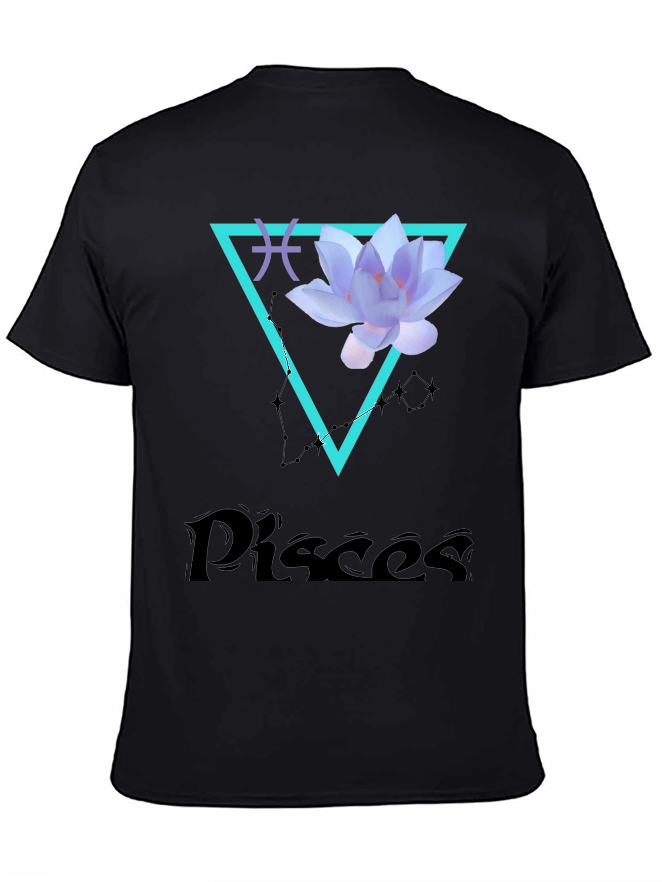 Pisces Zodiac T-Shirt with Lotus Flower Design