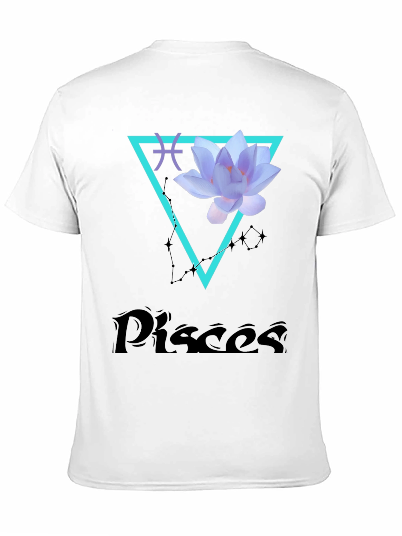 Pisces Zodiac T-Shirt with Lotus Flower Design