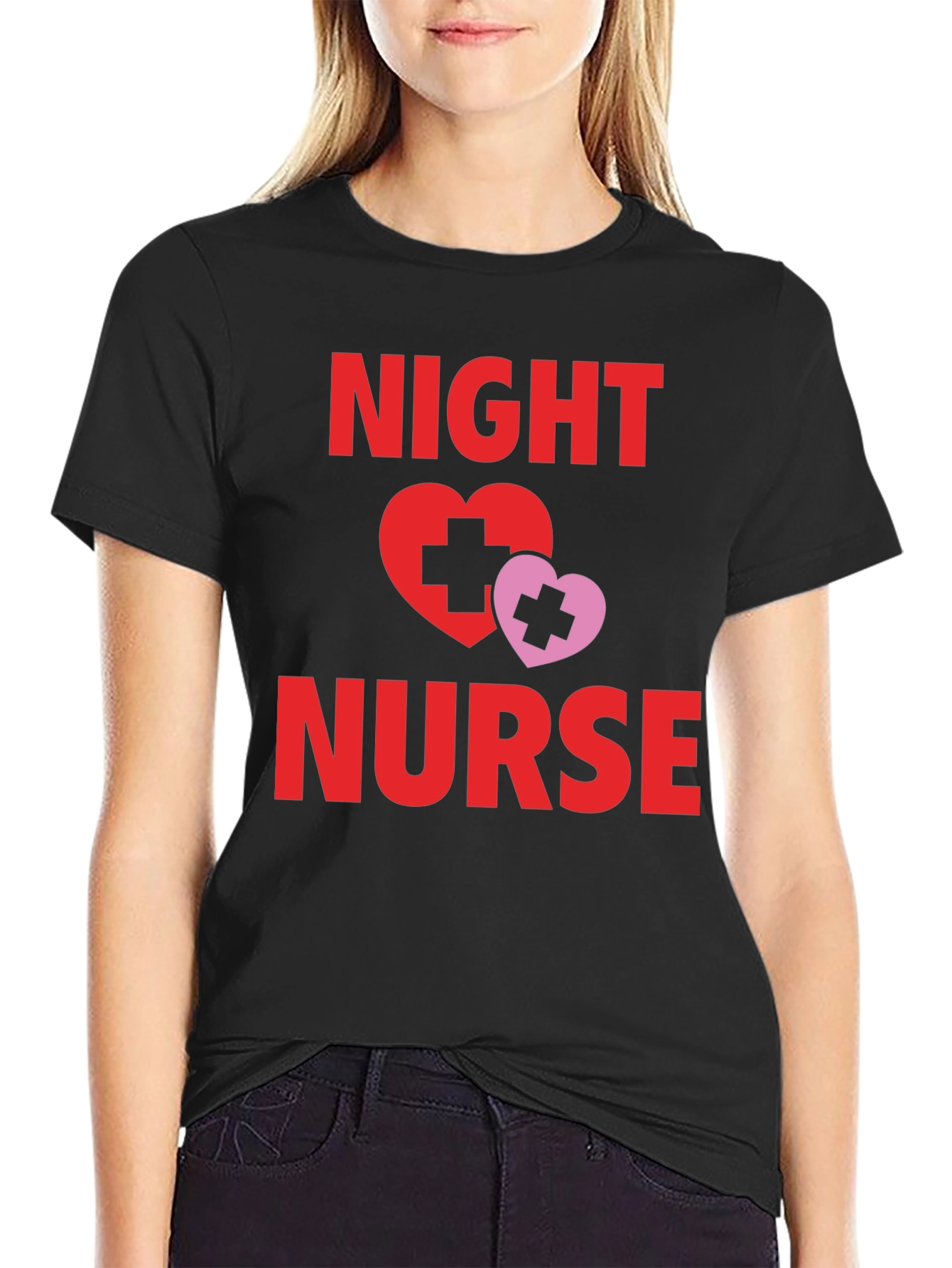 Night Nurse T-Shirt - Heart Design