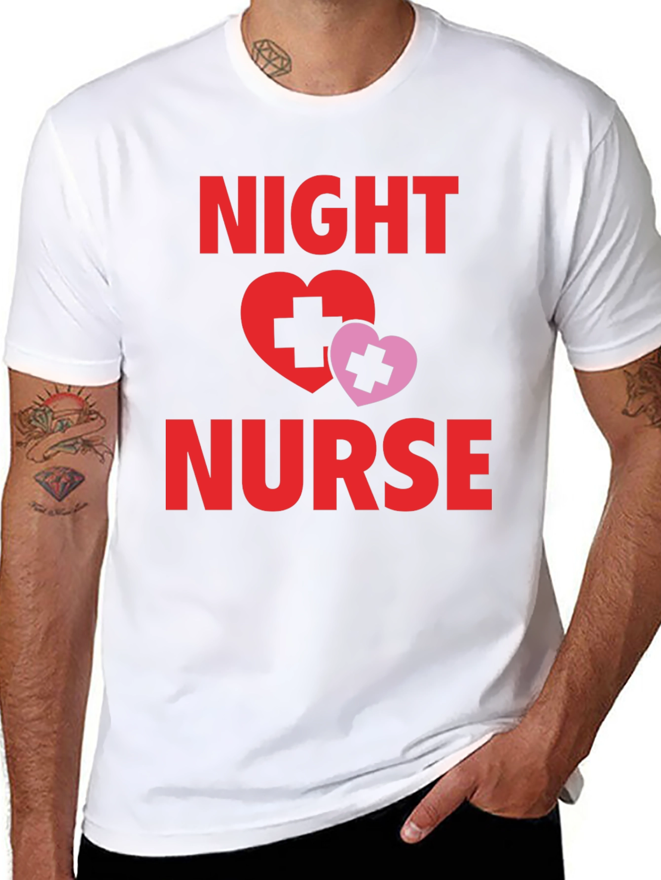 Night Nurse T-Shirt - Heart Design