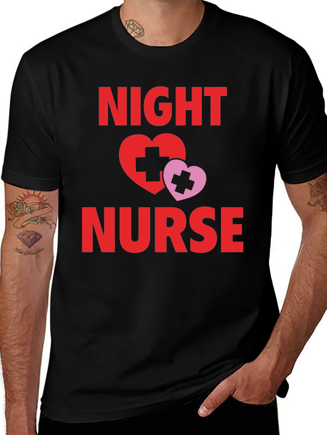 Night Nurse T-Shirt - Heart Design