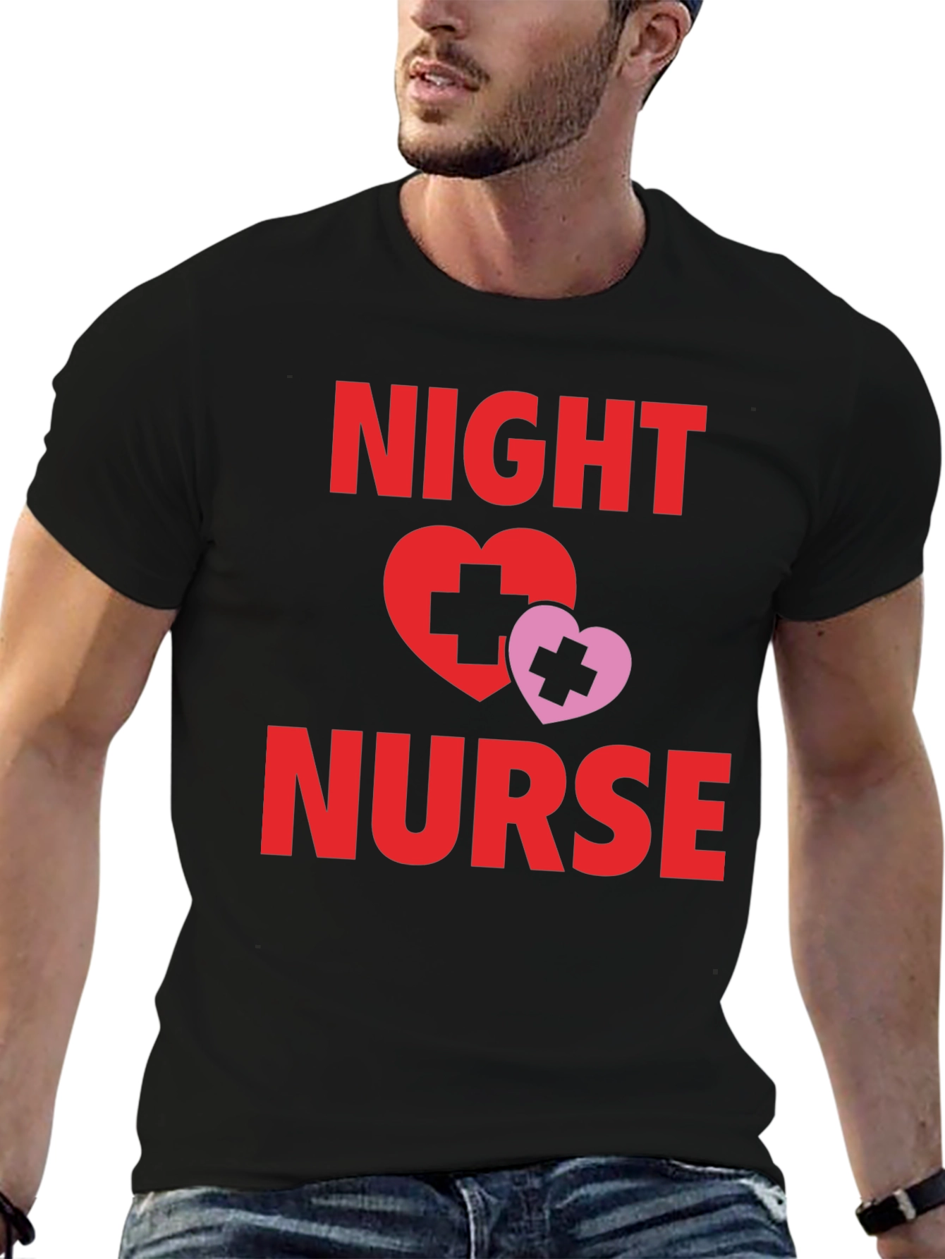 Night Nurse T-Shirt - Heart Design