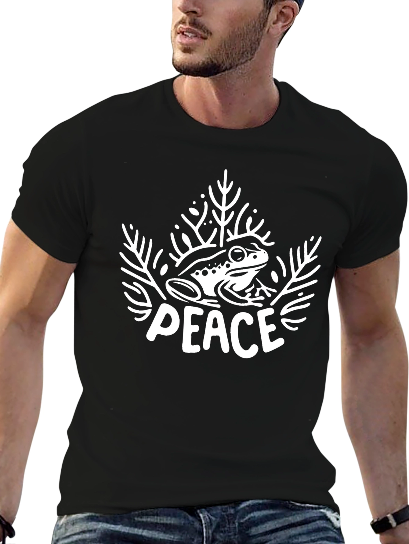Peace Frog Graphic T-Shirt - Black