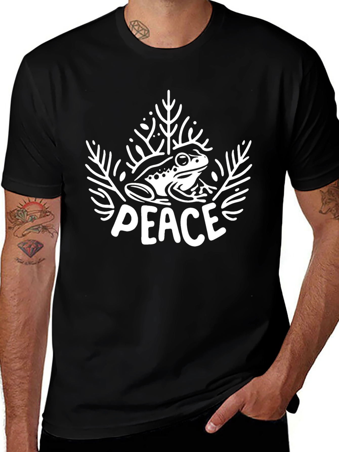 Peace Frog Graphic T-Shirt - Black