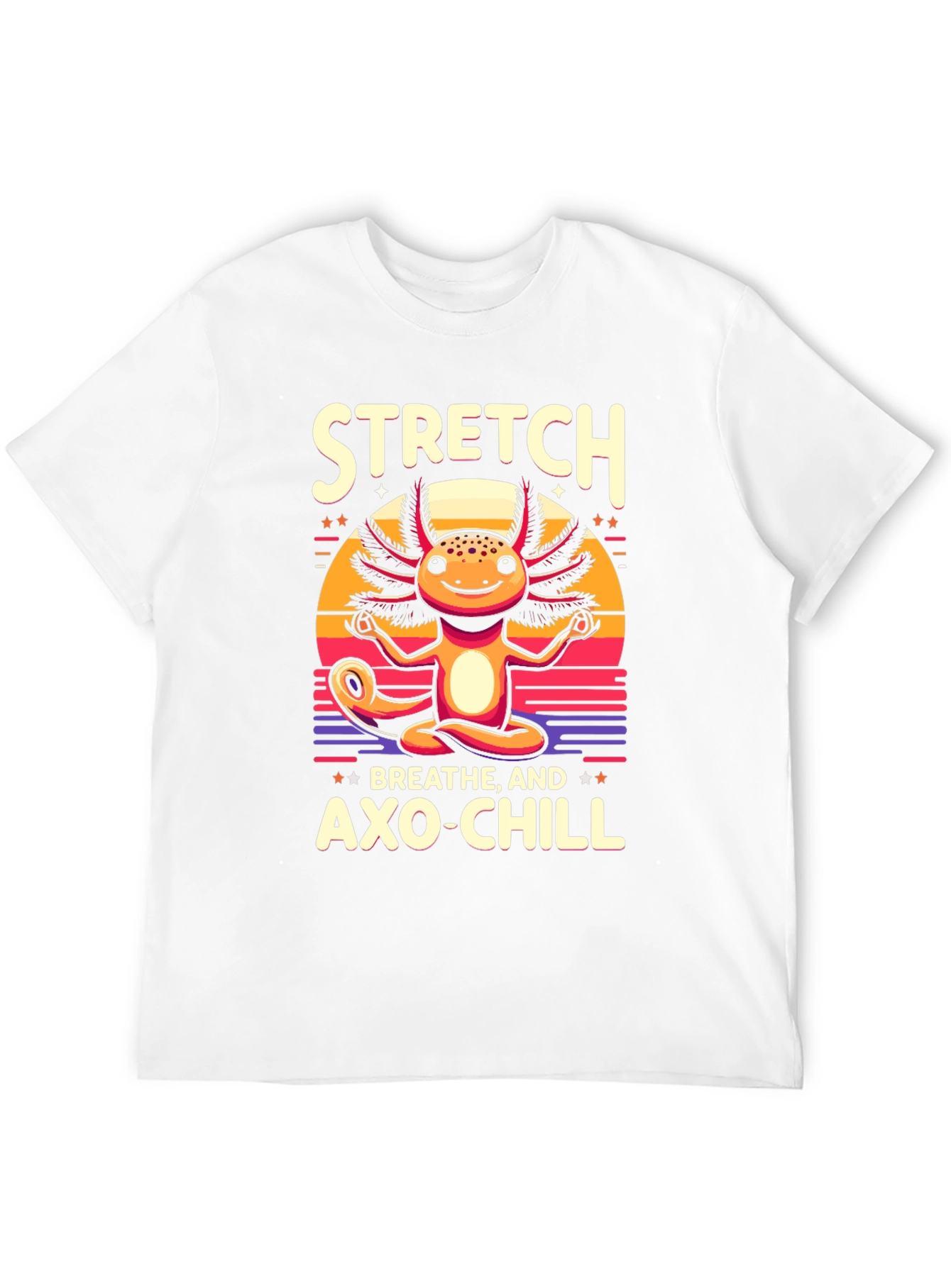 Axolotl Meditation T-Shirt - Stretch Breathe Axo-Chill