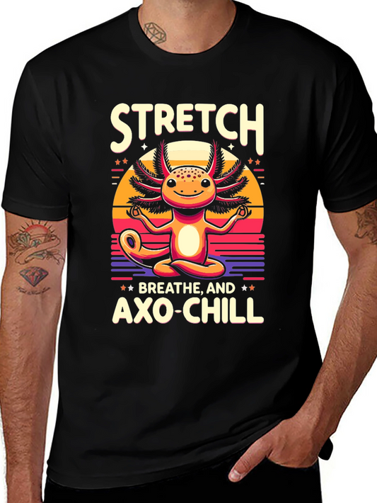 Axolotl Meditation T-Shirt - Stretch Breathe Axo-Chill