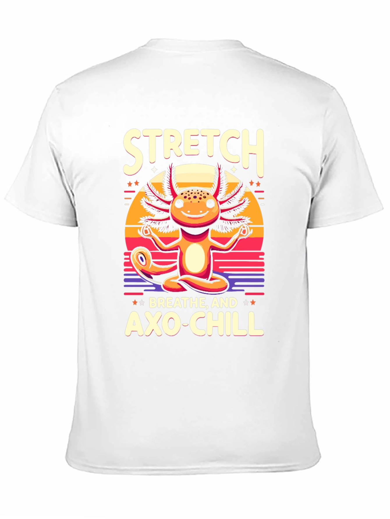 Axolotl Meditation T-Shirt - Stretch Breathe Axo-Chill