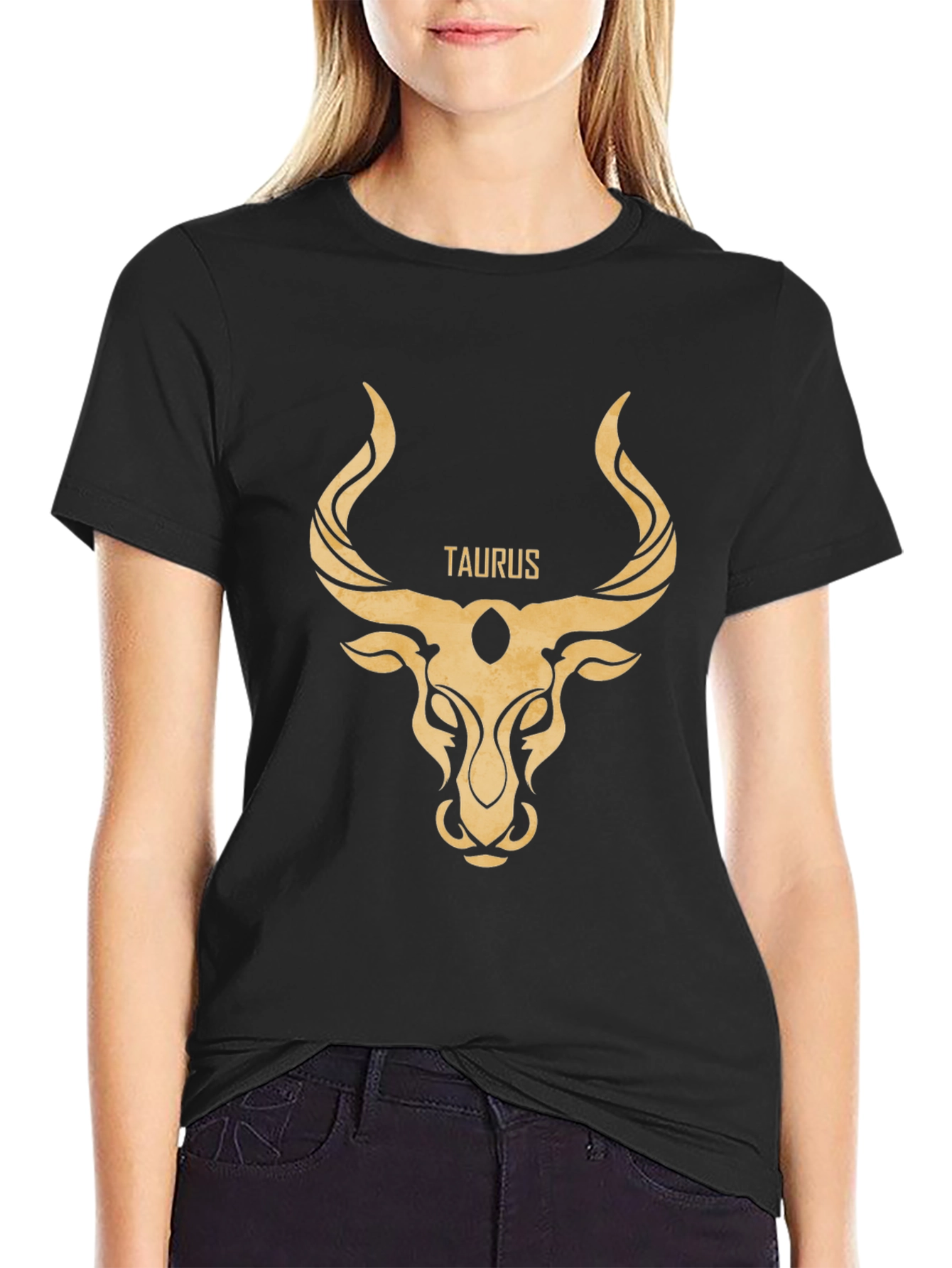 Taurus Zodiac Graphic Tee - Black Cotton Comfort