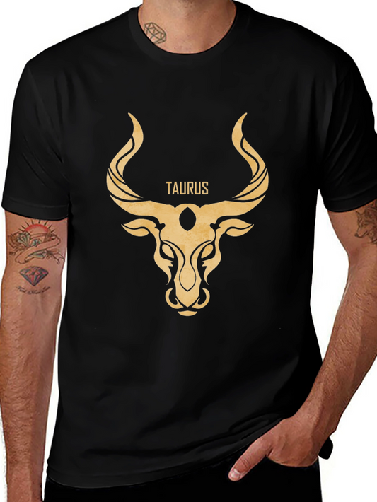 Taurus Zodiac Graphic Tee - Black Cotton Comfort