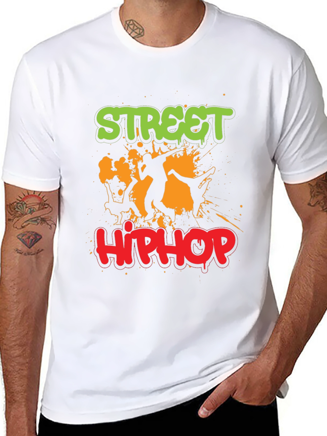 Street Hip Hop Graphic Tee - Black Cotton T-Shirt