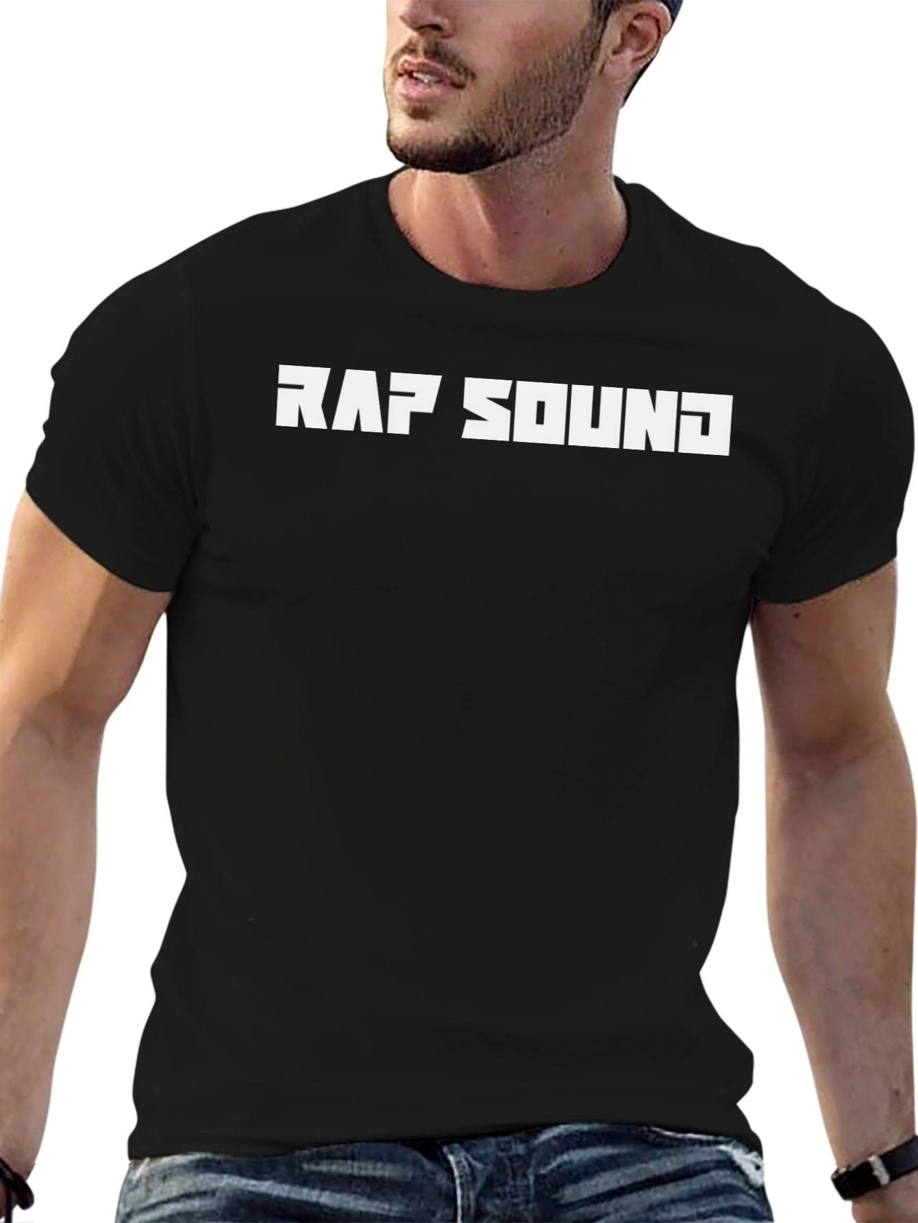 Rap Sound Graphic Tee - Stylish Black T-Shirt