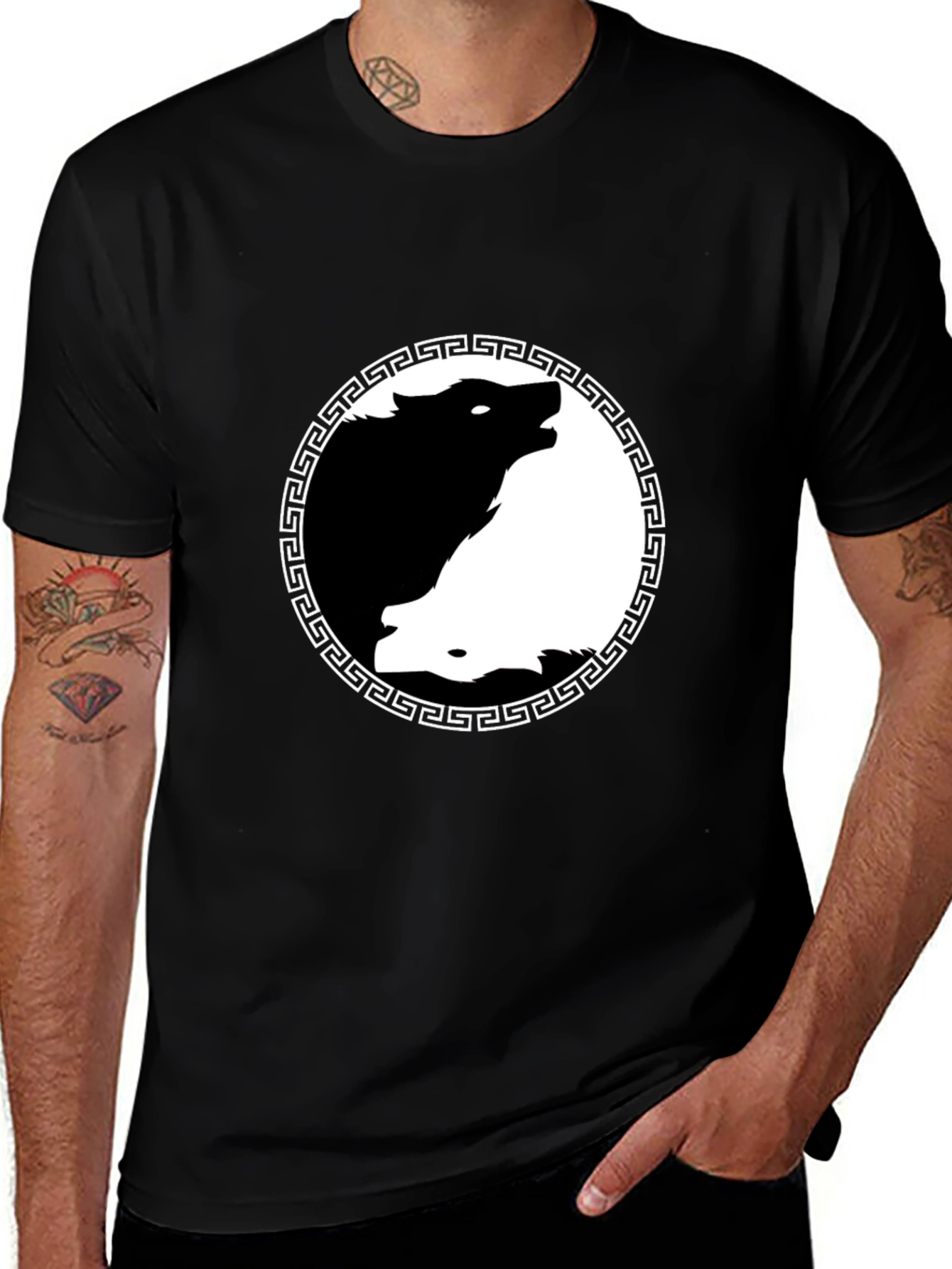 Yin Yang Wolf Graphic Tee