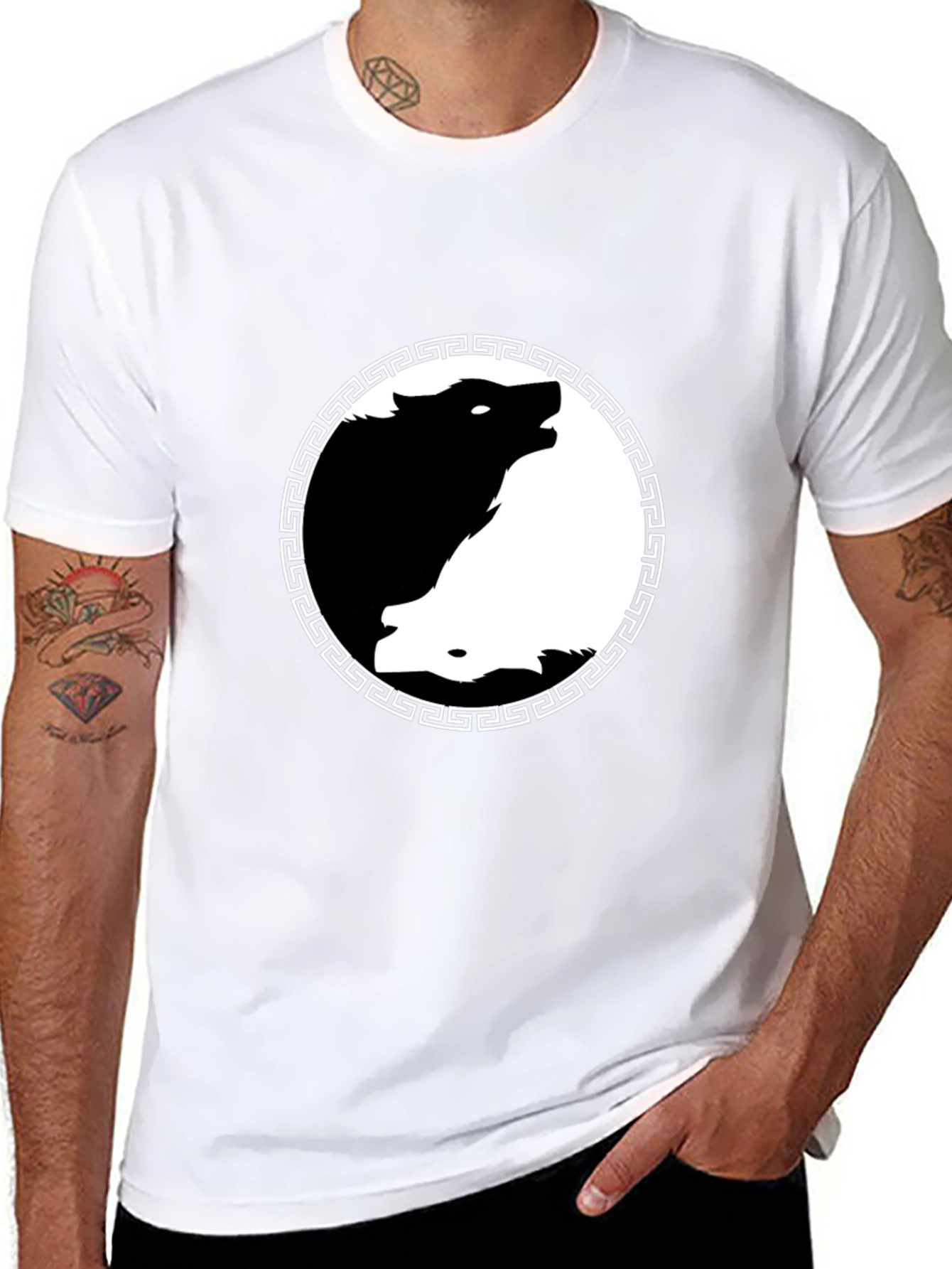 Yin Yang Wolf Graphic Tee