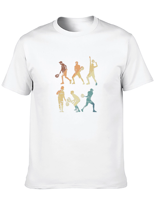 Retro Tennis Player Black T-Shirt
