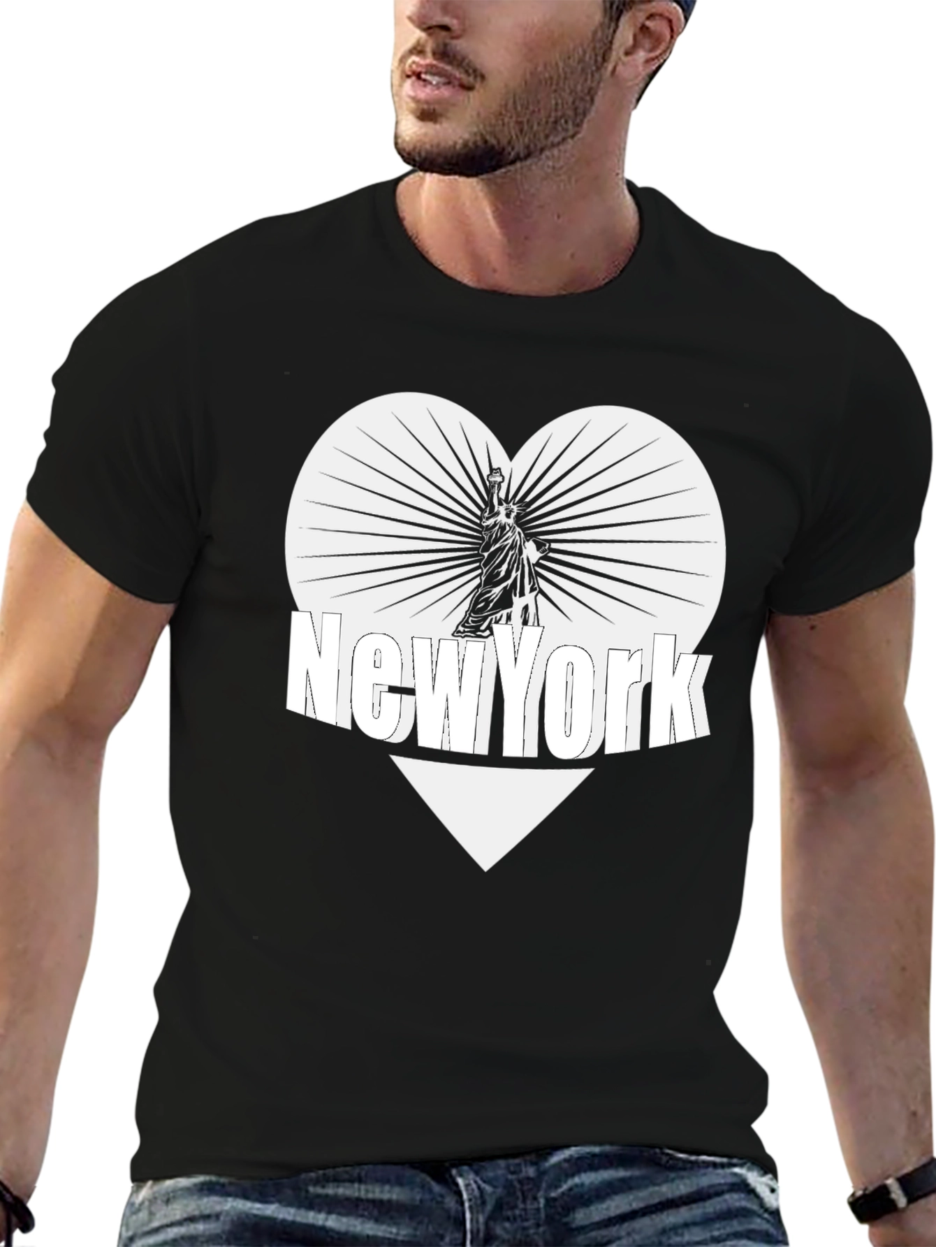 New York Statue of Liberty Heart Graphic Tee