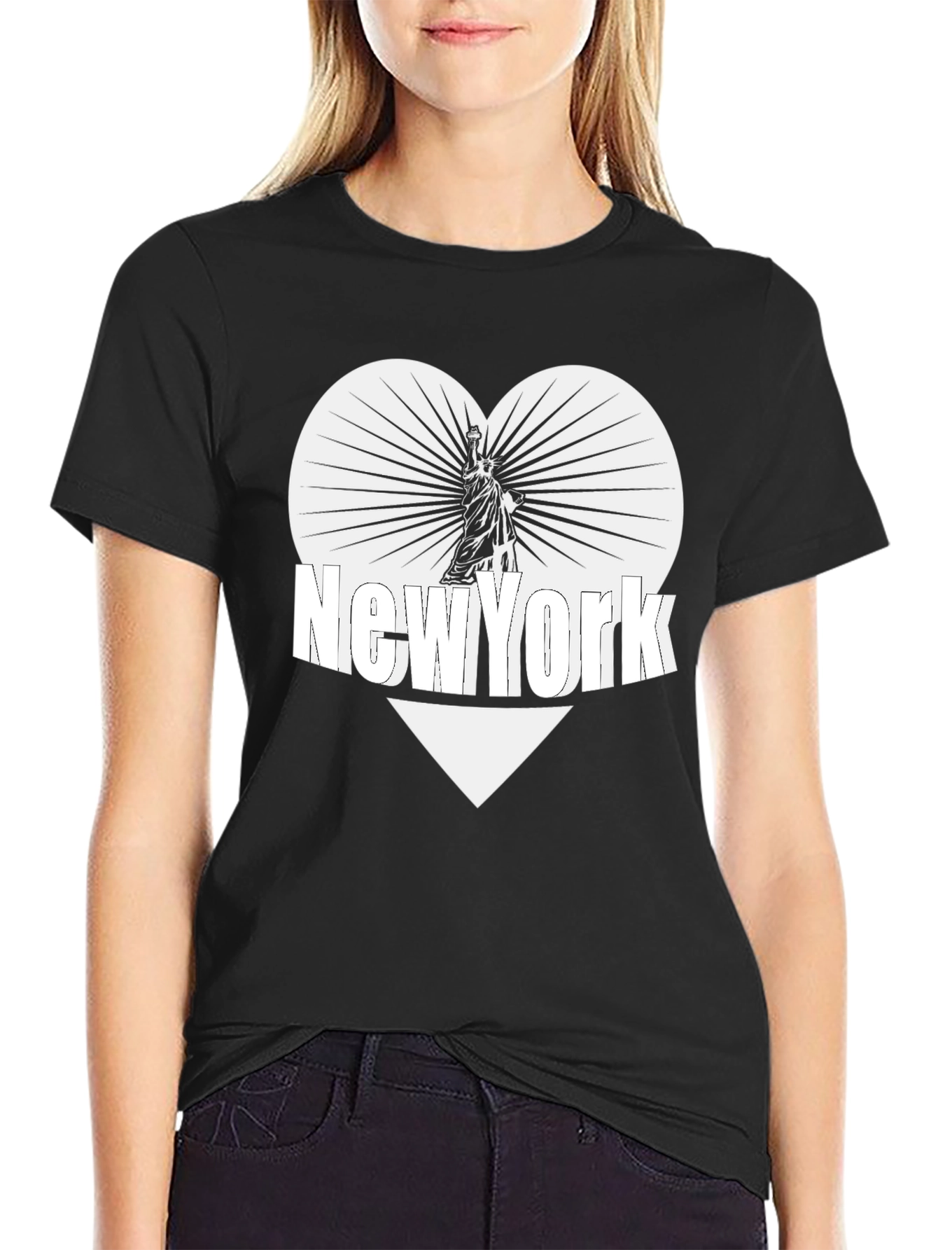 New York Statue of Liberty Heart Graphic Tee
