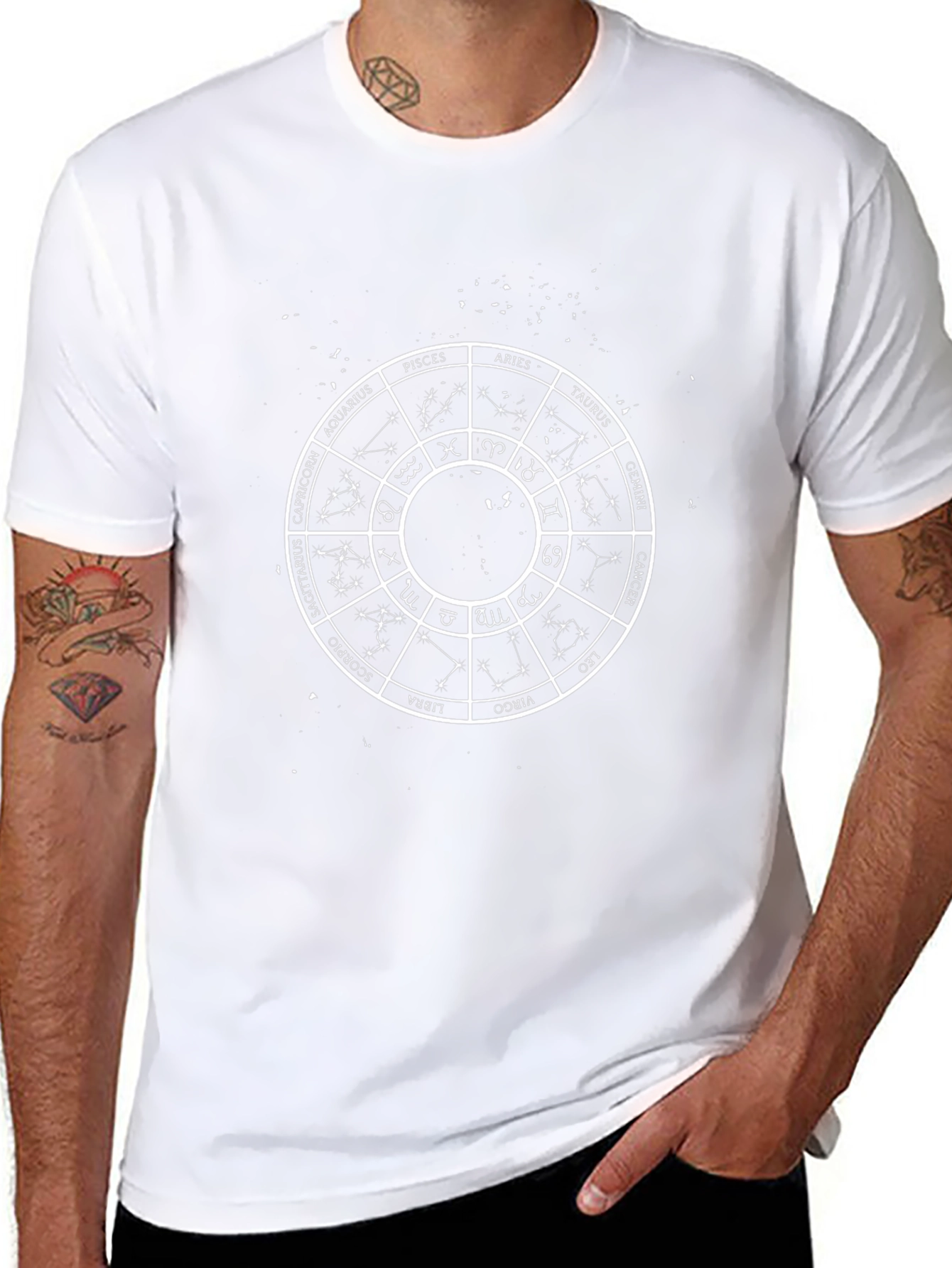 Zodiac Wheel Graphic Tee - Astrology Shirt