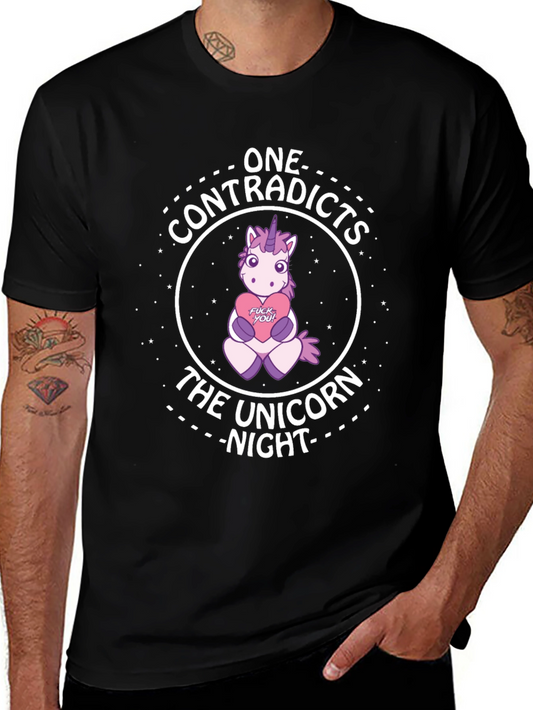 One Contradicts the Unicorn Night Black Graphic Tee